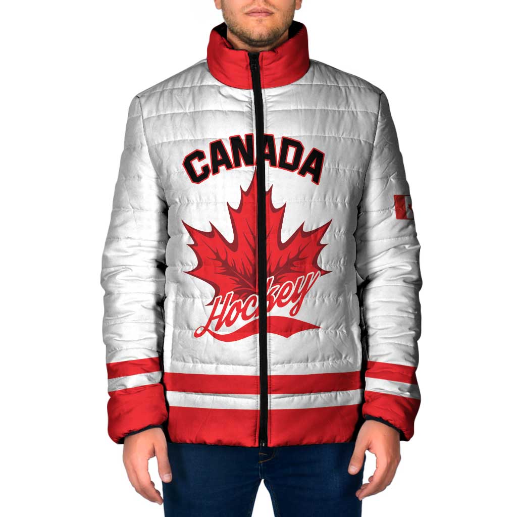 Custom Canada 2026 Hockey Padded Jacket Team Maple Leaf White Version - Wonder Print Shop