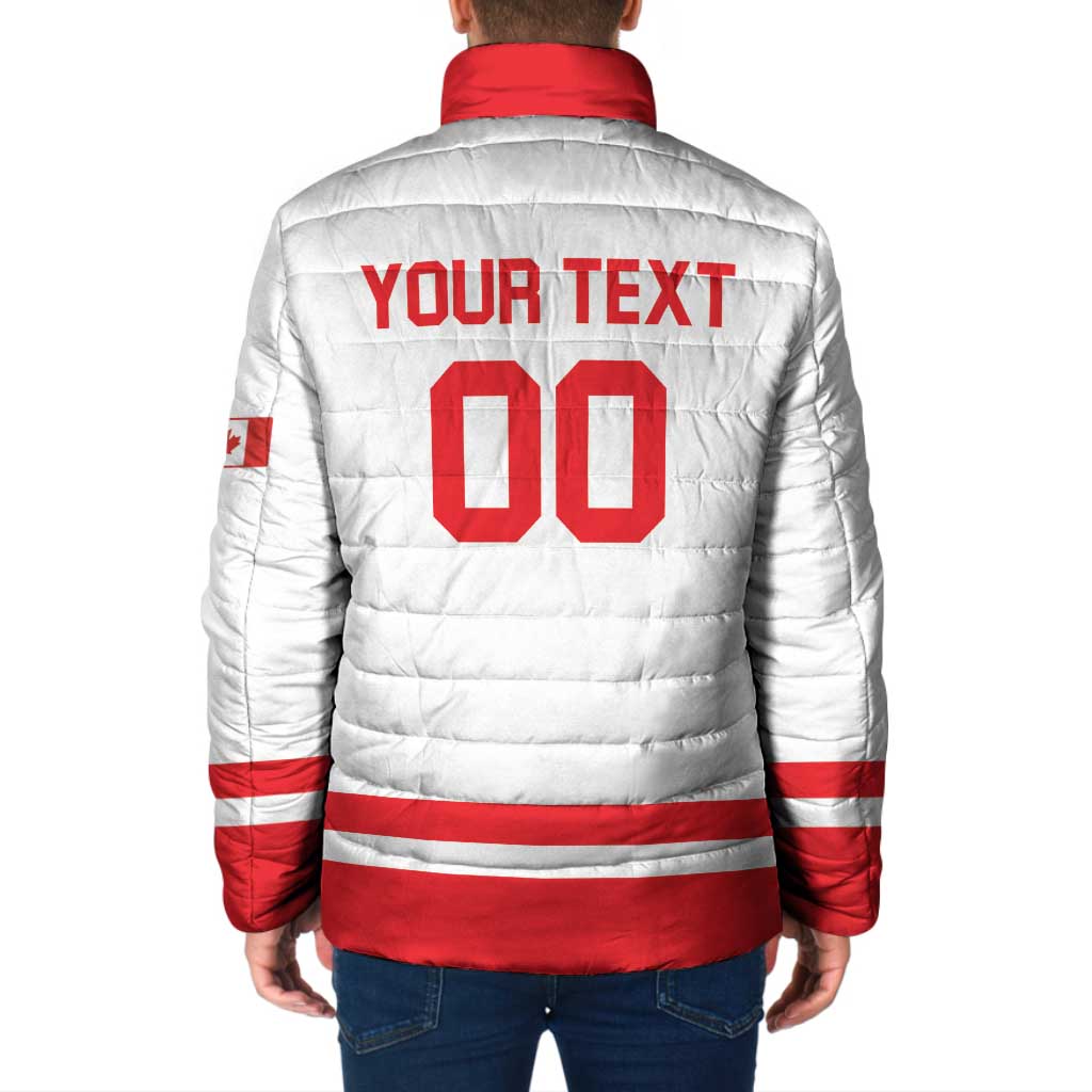 Custom Canada 2026 Hockey Padded Jacket Team Maple Leaf White Version - Wonder Print Shop