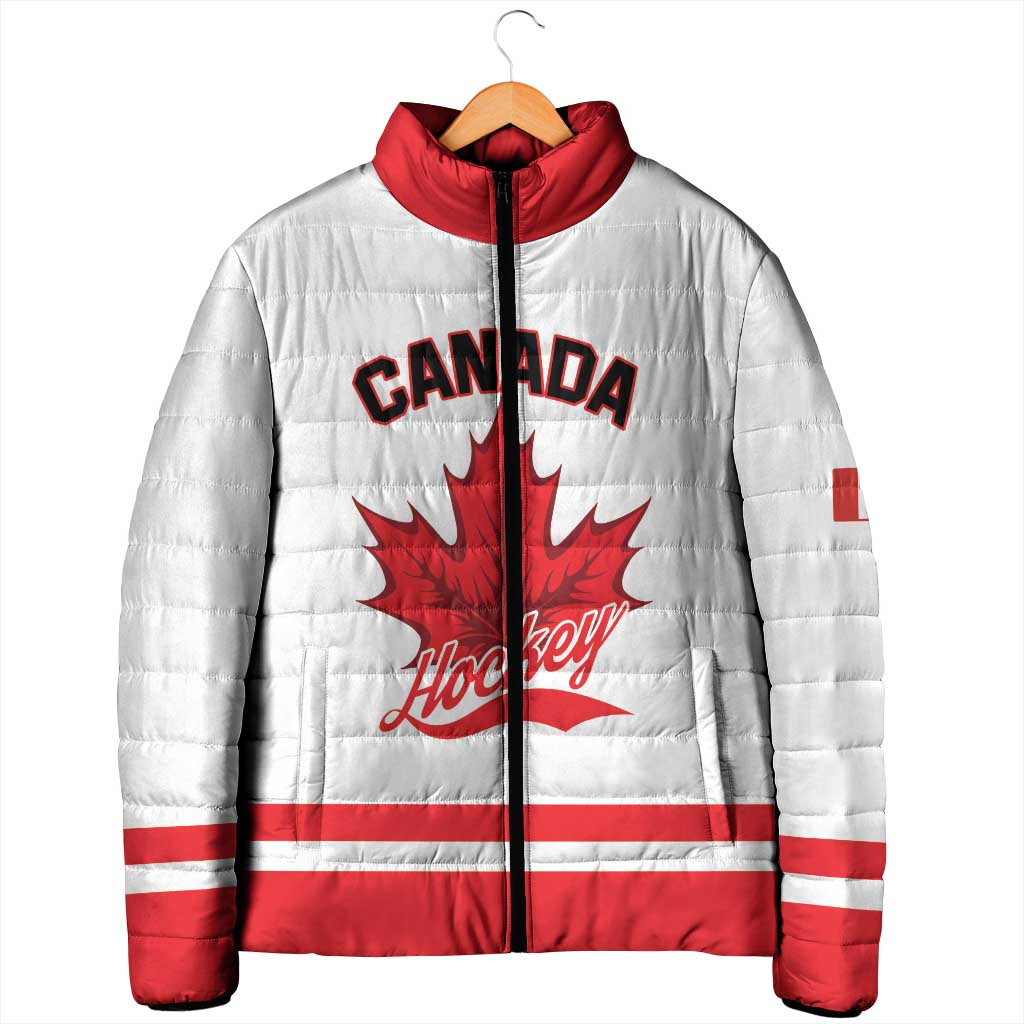 Custom Canada 2026 Hockey Padded Jacket Team Maple Leaf White Version - Wonder Print Shop