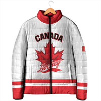 Custom Canada 2026 Hockey Padded Jacket Team Maple Leaf White Version - Wonder Print Shop