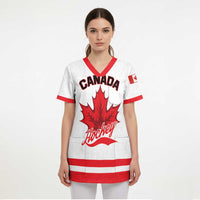 Custom Canada 2026 Hockey Scrub Top Team Maple Leaf White Version - Wonder Print Shop