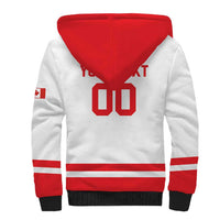 Custom Canada 2026 Hockey Sherpa Hoodie Team Maple Leaf White Version - Wonder Print Shop
