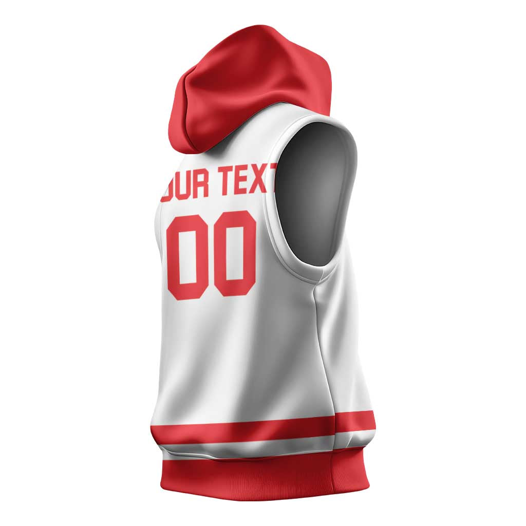 Custom Canada 2026 Hockey Sleeveless Hoodie Team Maple Leaf White Version - Wonder Print Shop