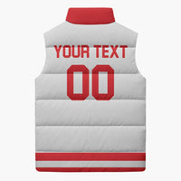 Custom Canada 2026 Hockey Sleeveless Puffer Jacket Team Maple Leaf White Version - Wonder Print Shop