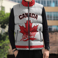 Custom Canada 2026 Hockey Sleeveless Puffer Jacket Team Maple Leaf White Version - Wonder Print Shop