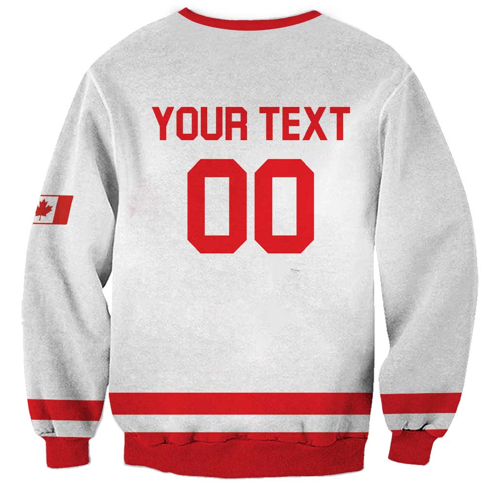 Custom Canada 2026 Hockey Sweatshirt Team Maple Leaf White Version - Wonder Print Shop