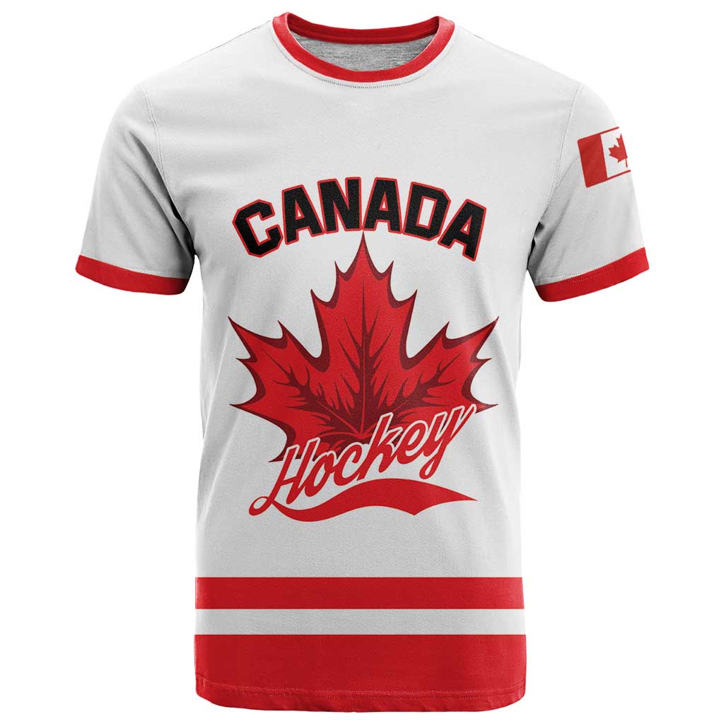 Custom Canada 2026 Hockey T Shirt Team Maple Leaf White Version - Wonder Print Shop