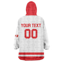 Custom Canada 2026 Hockey Wearable Blanket Hoodie Team Maple Leaf White Version - Wonder Print Shop