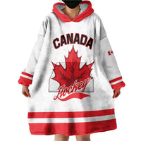 Custom Canada 2026 Hockey Wearable Blanket Hoodie Team Maple Leaf White Version - Wonder Print Shop