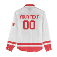 Custom Canada 2026 Hockey Women Casual Shirt Team Maple Leaf White Version - Wonder Print Shop