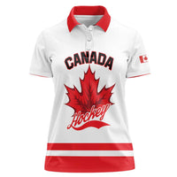 Custom Canada 2026 Hockey Women Polo Shirt Team Maple Leaf White Version - Wonder Print Shop