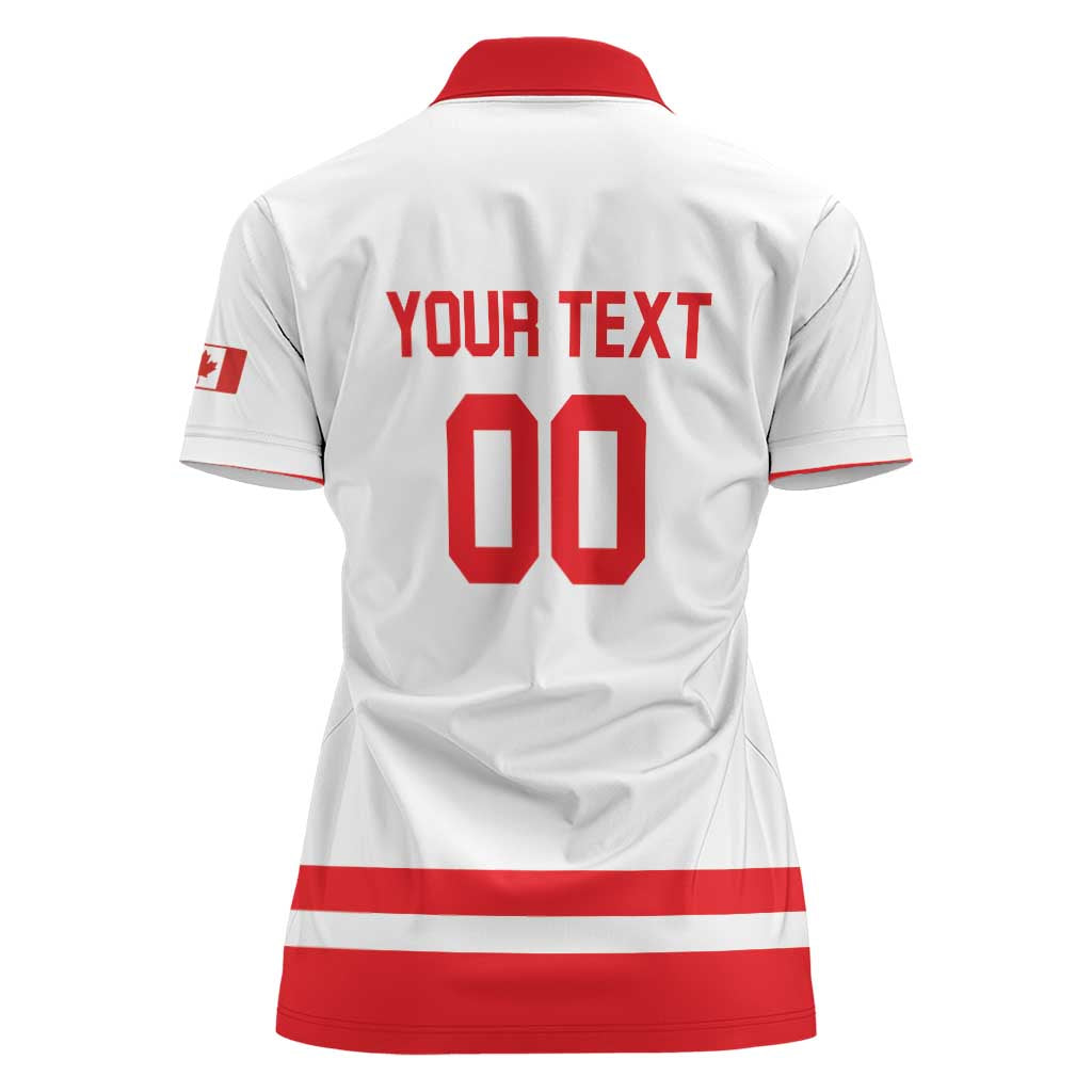 Custom Canada 2026 Hockey Women Polo Shirt Team Maple Leaf White Version - Wonder Print Shop