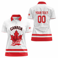 Custom Canada 2026 Hockey Women Polo Shirt Team Maple Leaf White Version - Wonder Print Shop