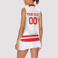 Custom Canada 2026 Hockey Women Sleeveless Polo Shirt Team Maple Leaf White Version - Wonder Print Shop