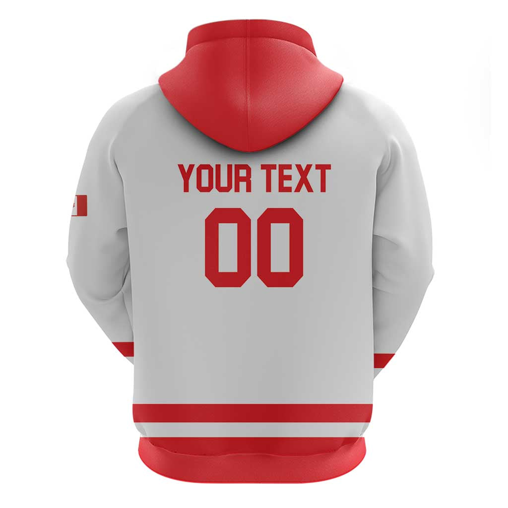Custom Canada 2026 Hockey Zip Hoodie Team Maple Leaf White Version - Wonder Print Shop