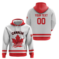 Custom Canada 2026 Hockey Zip Hoodie Team Maple Leaf White Version - Wonder Print Shop