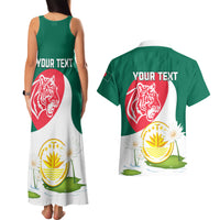 Bangladesh Independence Day Couples Matching Tank Maxi Dress and Hawaiian Shirt Royal Bengal Tiger With Water Lily - Wonder Print Shop