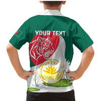 Bangladesh Independence Day Family Matching Mermaid Dress and Hawaiian Shirt Royal Bengal Tiger With Water Lily - Wonder Print Shop