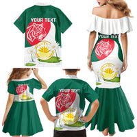 Bangladesh Independence Day Family Matching Mermaid Dress and Hawaiian Shirt Royal Bengal Tiger With Water Lily - Wonder Print Shop