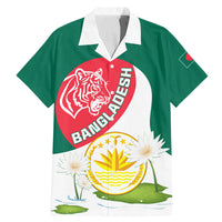 Bangladesh Independence Day Family Matching Mermaid Dress and Hawaiian Shirt Royal Bengal Tiger With Water Lily - Wonder Print Shop