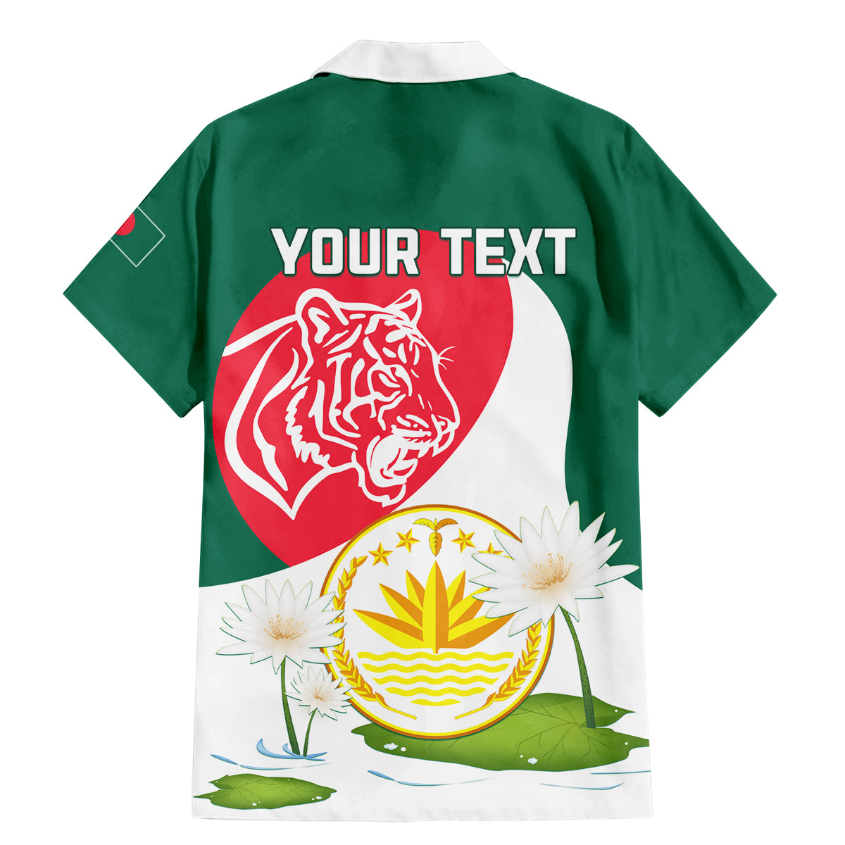 Bangladesh Independence Day Family Matching Mermaid Dress and Hawaiian Shirt Royal Bengal Tiger With Water Lily - Wonder Print Shop