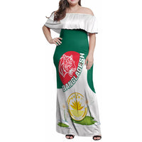 Bangladesh Independence Day Family Matching Off Shoulder Maxi Dress and Hawaiian Shirt Royal Bengal Tiger With Water Lily - Wonder Print Shop