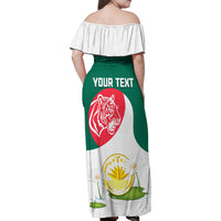 Bangladesh Independence Day Family Matching Off Shoulder Maxi Dress and Hawaiian Shirt Royal Bengal Tiger With Water Lily - Wonder Print Shop