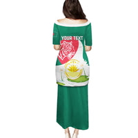 Bangladesh Independence Day Family Matching Puletasi and Hawaiian Shirt Royal Bengal Tiger With Water Lily - Wonder Print Shop