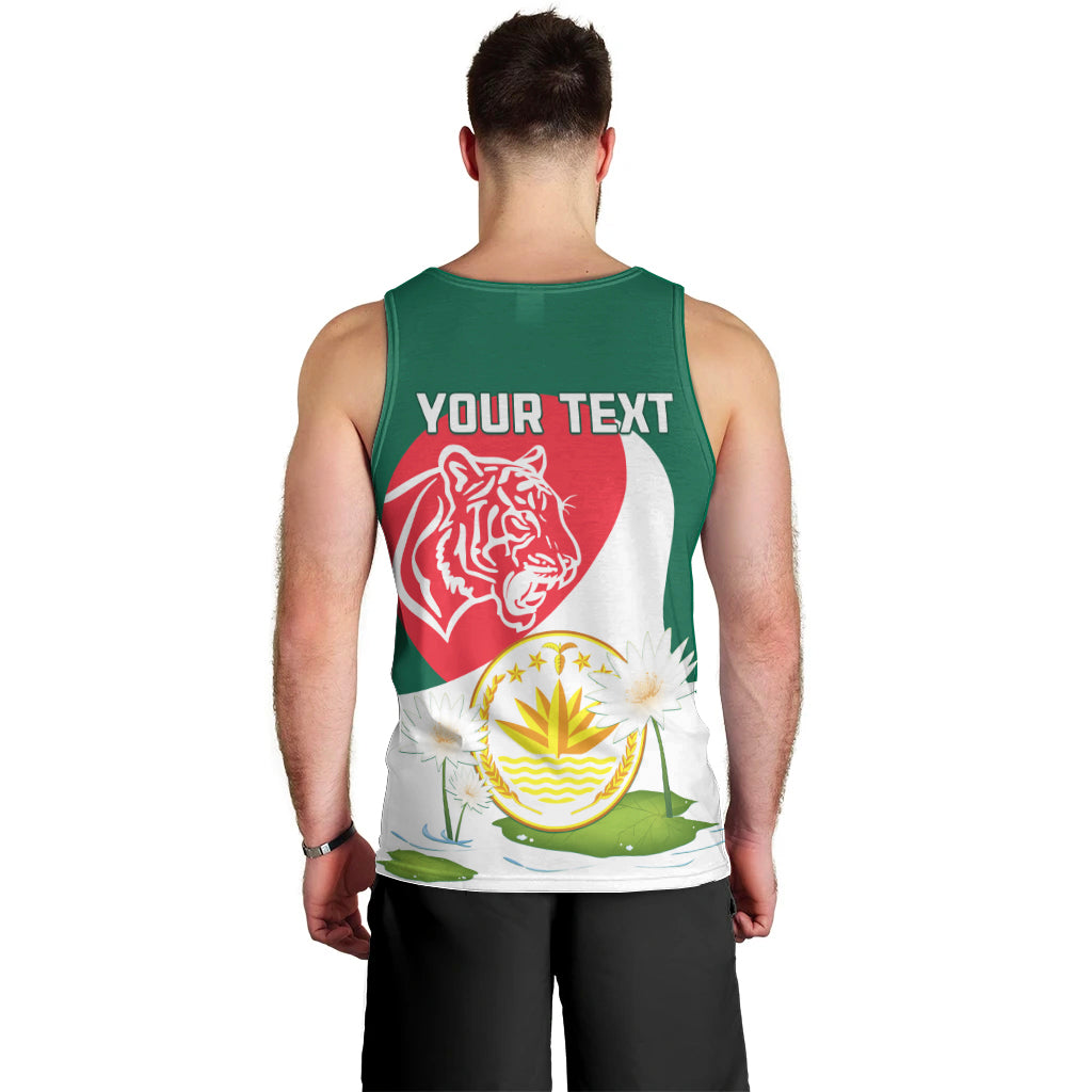 Bangladesh Independence Day Men Tank Top Royal Bengal Tiger With Water Lily - Wonder Print Shop