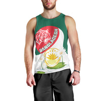 Bangladesh Independence Day Men Tank Top Royal Bengal Tiger With Water Lily - Wonder Print Shop