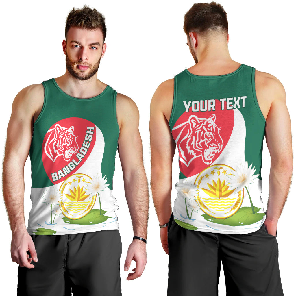 Bangladesh Independence Day Men Tank Top Royal Bengal Tiger With Water Lily - Wonder Print Shop