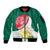 Bangladesh Independence Day Sleeve Zip Bomber Jacket Royal Bengal Tiger With Water Lily - Wonder Print Shop