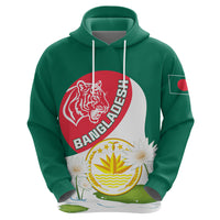 Bangladesh Independence Day Zip Hoodie Royal Bengal Tiger With Water Lily - Wonder Print Shop