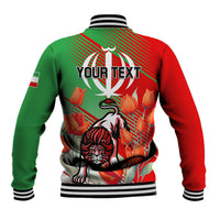 Iran Republic Day Baseball Jacket Asiatic Lion With Tulip Flower - Wonder Print Shop