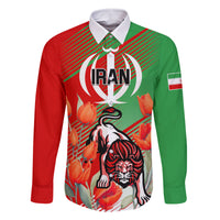 Iran Republic Day Family Matching Summer Maxi Dress and Hawaiian Shirt Asiatic Lion With Tulip Flower - Wonder Print Shop