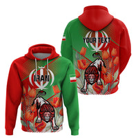 Iran Republic Day Hoodie Asiatic Lion With Tulip Flower - Wonder Print Shop
