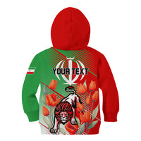 Iran Republic Day Kid Hoodie Asiatic Lion With Tulip Flower - Wonder Print Shop