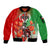 Iran Republic Day Sleeve Zip Bomber Jacket Asiatic Lion With Tulip Flower - Wonder Print Shop