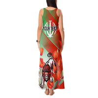 Iran Republic Day Tank Maxi Dress Asiatic Lion With Tulip Flower - Wonder Print Shop