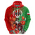 Iran Republic Day Zip Hoodie Asiatic Lion With Tulip Flower - Wonder Print Shop