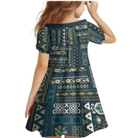 Persian Patchwork Pattern Family Matching Mermaid Dress and Hawaiian Shirt Unique Blue - Wonder Print Shop