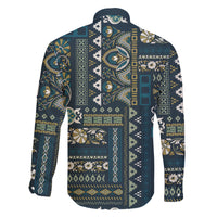 Persian Patchwork Pattern Family Matching Short Sleeve Bodycon Dress and Hawaiian Shirt Unique Blue - Wonder Print Shop