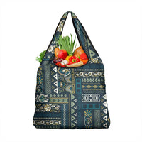 Persian Patchwork Pattern Grocery Bag Unique Blue