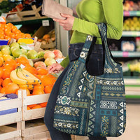 Persian Patchwork Pattern Grocery Bag Unique Blue