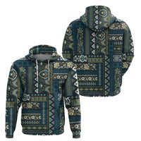 Persian Patchwork Pattern Hoodie Unique Blue - Wonder Print Shop