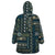 Persian Patchwork Pattern Wearable Blanket Hoodie Unique Blue - Wonder Print Shop