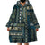 Persian Patchwork Pattern Wearable Blanket Hoodie Unique Blue - Wonder Print Shop