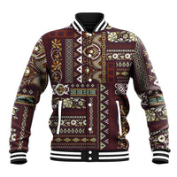 Persian Patchwork Pattern Baseball Jacket Unique Brown - Wonder Print Shop