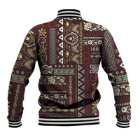 Persian Patchwork Pattern Baseball Jacket Unique Brown - Wonder Print Shop