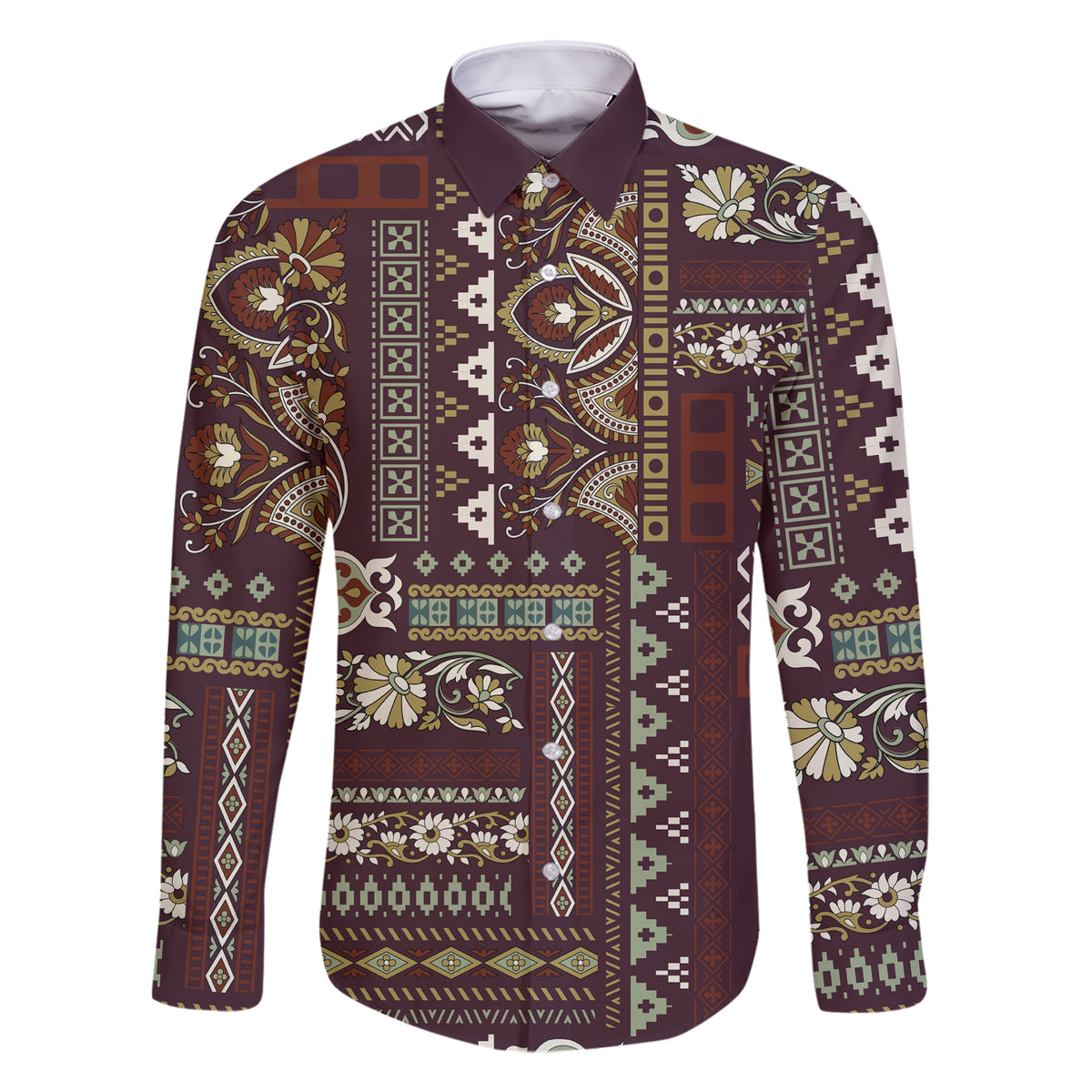 Persian Patchwork Pattern Family Matching Short Sleeve Bodycon Dress and Hawaiian Shirt Unique Brown - Wonder Print Shop